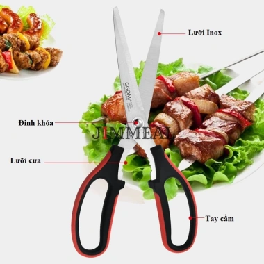 Chính Hãng Kéo Nhà Bếp GGOMI GG173 25cm Lưỡi Thép Inox Đa Năng Cắt Thịt Hàn Quốc