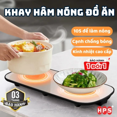 (Chính hãng) Khay Hâm Nóng Đa Năng Đế Đồ Uống Mặt Kính Cường Lực - Tiện Lợi, Bền Bỉ, Lỗi 1 Đổi 1 - 124.999₫