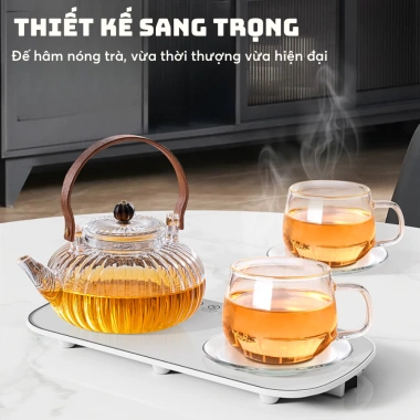 (Chính hãng) Khay Hâm Nóng Đa Năng Đế Đồ Uống Mặt Kính Cường Lực - Tiện Lợi, Bền Bỉ, Lỗi 1 Đổi 1 - 124.999₫