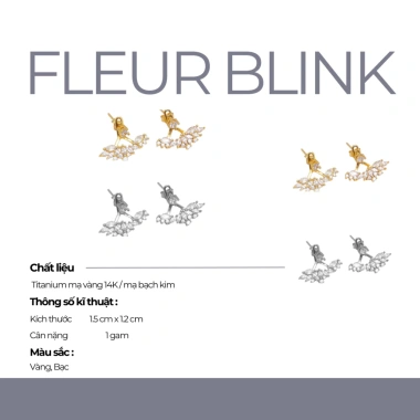 [CHÍNH HÃNG] Khuyên tai bạc 925 Fleur Blink JESMEE - Hoa tai cưới, mặc áo dài, 459k 7