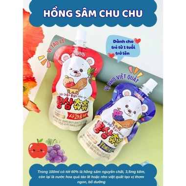 CHÍNH HÃNG Nước Hồng Sâm ChuChu Hàn Quốc 40 gói - Ăn ngon, ngủ ngon, tăng đề kháng - 290k 8