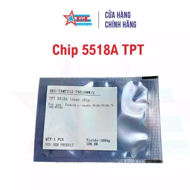 Chip mực TPT 5.518A cho Toshiba e-Studio 5.518A-8.518A - 106.600 trang, 68.000 VND 3 Chip mực TPT 5.518A cho Toshiba e-Studio 5.518A-8.518A - 106.600 trang, 68.000 VND 3