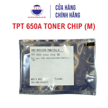 Chip mực TPT 650A 4 màu – Tương thích HP 126A,131A,305A,651A,312A,507A & Canon 322,329, Giá 25.000₫ (giá gốc 32.500) 2 Chip mực TPT 650A 4 màu – Tương thích HP 126A,131A,305A,651A,312A,507A & Canon 322,329, Giá 25.000₫ (giá gốc 32.500) 2