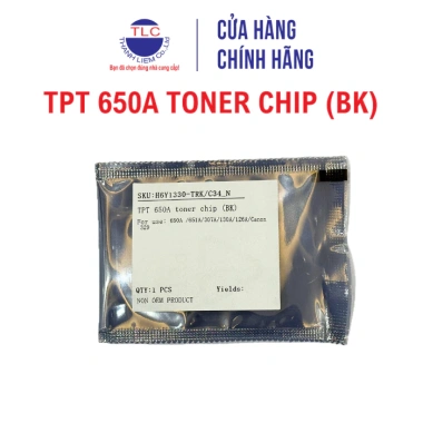 Chip mực TPT 650A 4 màu – Tương thích HP 126A,131A,305A,651A,312A,507A & Canon 322,329, Giá 25.000₫ (giá gốc 32.500) 3 Chip mực TPT 650A 4 màu – Tương thích HP 126A,131A,305A,651A,312A,507A & Canon 322,329, Giá 25.000₫ (giá gốc 32.500) 3