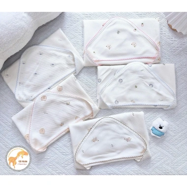 Choàng ủm cotton mềm mại, thoáng mát, thấm hút mồ hôi cho bé - Giá ưu đãi 130.500₫
