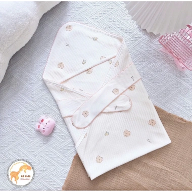 Choàng ủm cotton mềm mại, thoáng mát, thấm hút mồ hôi cho bé - Giá ưu đãi 130.500₫