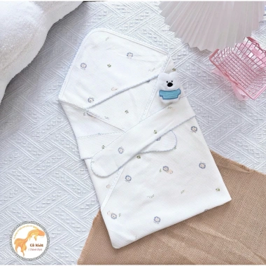 Choàng ủm cotton mềm mại, thoáng mát, thấm hút mồ hôi cho bé - Giá ưu đãi 130.500₫