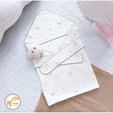 Choàng ủm cotton mềm mại, thoáng mát, thấm hút mồ hôi cho bé - Giá ưu đãi 130.500₫