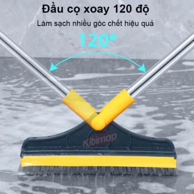 Chổi chà sàn nhà tắm đầu xoay 120° thiết kế siêu sạc, làm sạch nhanh, giá 20.900₫