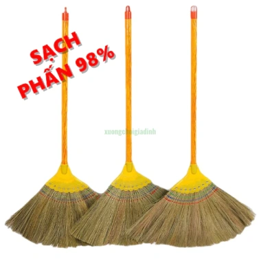 Chổi chít, chổi đót quét nhà, cầm gỗ móc treo, sạch bụi 98%, nhập khẩu 25.000đ