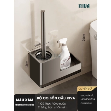 Chổi cọ toilet KIVA nhôm hàng không không gỉ sét Giá 176.000đ giảm 20% 7