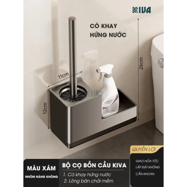 Chổi cọ toilet KIVA nhôm hàng không không gỉ sét Giá 176.000đ giảm 20% 10