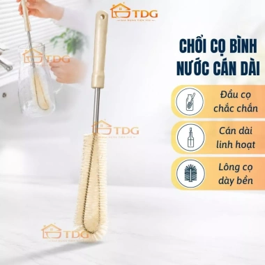 Chổi Cọ Vệ Sinh Bình Nước Chai Lọ Cán Dài Đầu Linh Hoạt, Giữ Nhiệt, Giá 29.000₫