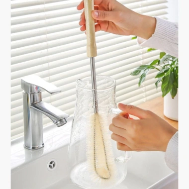 Chổi Cọ Vệ Sinh Bình Nước Chai Lọ Cán Dài Đầu Linh Hoạt, Giữ Nhiệt, Giá 29.000₫