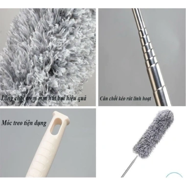 Chổi kéo dài 2m8 đa năng, quét trần, lau bụi, cán điều chỉnh, xoay 360 - 55.300đ 5