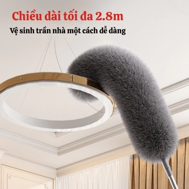 Chổi Lau Bụi Đầu Lông Xù Cán Dài Xoay 360 độ, Quét Trần Nhà, Rèm Cửa, Gầm Giường - Giá 63.000đ Giảm 13% 6