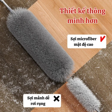 Chổi Lau Bụi Đầu Lông Xù Cán Dài Xoay 360 – Vệ Sinh Nhà, Rèm Cửa, Gầm Giường – Dinohome 65.000 7