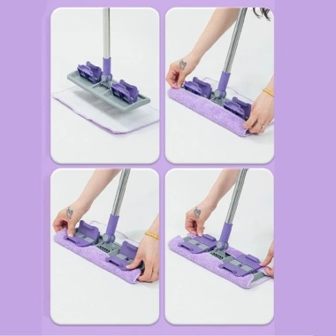 Chổi lau kẹp khăn đa năng thế hệ mới - Lau sàn, tường, trần, tặng 2 khăn chỉ 36.500₫