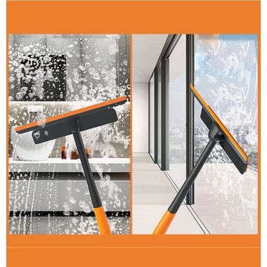 Chổi Lau Kính 3in1 Cao Cấp - Gạt Nước, Chà Rửa Siêu Sạch, Xoay 360 độ Nhựa ABS Màu Cam - Giá 34.199đ