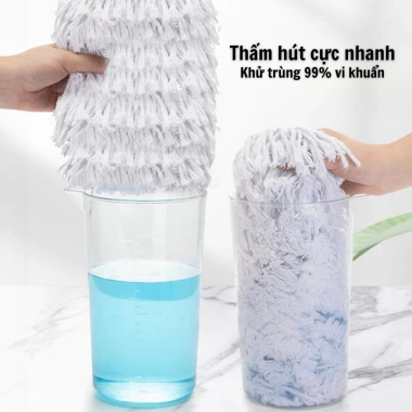 Chổi lau nhà công nghiệp 50-66cm inox xoay 360° - Lau khô nhanh sạch, chỉ 190k