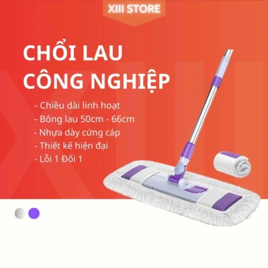 Chổi lau nhà công nghiệp 50-66cm inox xoay 360° - Lau khô nhanh sạch, chỉ 190k