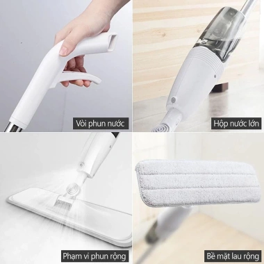 Chổi Lau Nhà Phun Sương 360 - Cây Lau Thông Minh Xoay 360 Độ Tiện Lợi