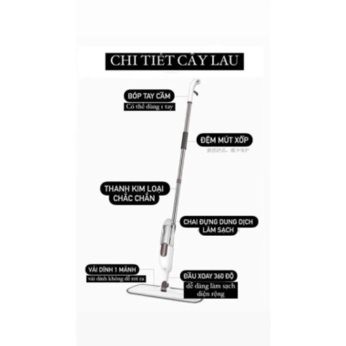 Chổi Lau Nhà Phun Sương 360 độ PTLUXURY - Cây Lau Thông Minh, Giá 79.000