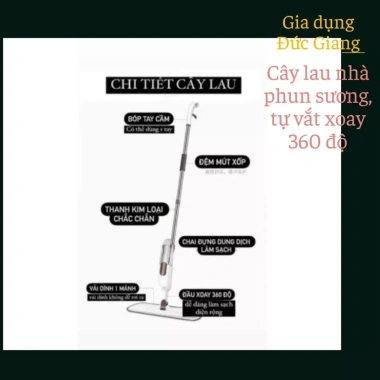 Chổi Lau Nhà PTLUXURY Phun Sương 360 độ - Cây Lau Thông Minh Giá 67k Giảm Giá