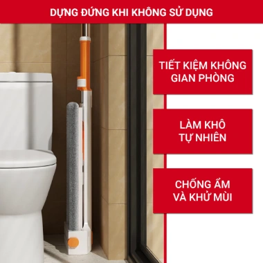 Chổi Lau Nhà Thông Minh V1-42 360 độ Bàn Lau To 42cm Đầu Gạt Bụi, Giá 159.000 VND
