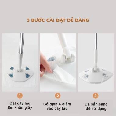 Chổi lau nhà tự động xoay 360 độ kẹp khăn tiện dụng, giảm giá 97.416 VND 2