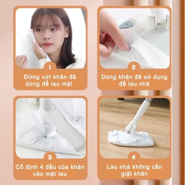 Chổi lau nhà tự động xoay 360 độ kẹp khăn tiện dụng, giảm giá 97.416 VND 6