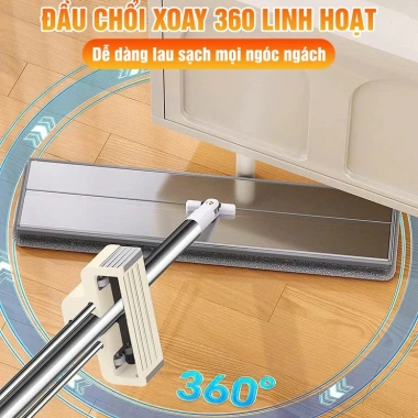 Chổi lau nhà tự vắt đa năng nhôm cao cấp 40cm UFORU 2 trong 1, tay cầm vắt nước siêu sạch - UF781