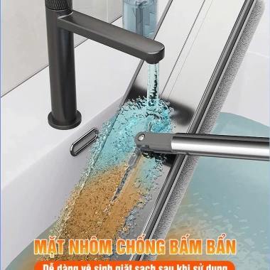 Chổi lau nhà tự vắt đa năng nhôm cao cấp 40cm UFORU 2 trong 1, tay cầm vắt nước siêu sạch - UF781