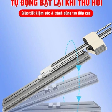 Chổi lau nhà tự vắt đa năng nhôm cao cấp 40cm UFORU 2 trong 1, tay cầm vắt nước siêu sạch - UF781