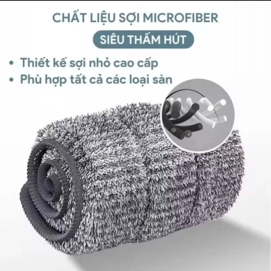 Chổi Lau Nhà Tự Vắt Xoay 360° Tách Nước - Bộ 2 Chổi 8 Bông Lau Thùng - Giá 200.000₫