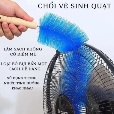 Chổi lau quạt đa năng, bàn chải quạt, cây rửa quạt tiện lợi, chỉ 13.000đ
