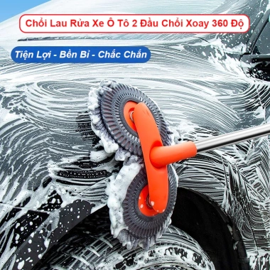 Chổi Lau Rửa Xe Ô Tô 2 Đầu Xoay 360 độ 3 Nấc Kéo Dài Tiện Lợi Bền Đẹp Giá 119k