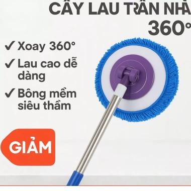 Chổi Lau Tường Trần Nhà Cán Inox Dày Dặn Kéo Rút 3m – Vệ Sinh Hiệu Quả, Giá 159.000₫