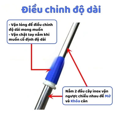 Chổi Lau Tường Trần Nhà Cán Inox Dày Dặn Kéo Rút 3m – Vệ Sinh Hiệu Quả, Giá 159.000₫