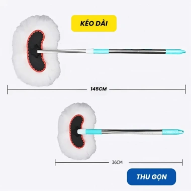 Chổi lau xe ô tô dài tiện dụng lông mềm – làm sạch thân và nóc xe, giá 38.000₫
