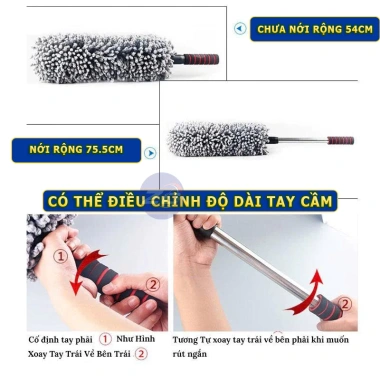 Chổi quét bụi nội thất ô tô chuyên dụng, tròn-dẹt, lau xe hơi, tải, sofa – 69.000₫ 5