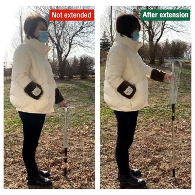Chổi Quét Lá và Cây Cào Cỏ Hợp Kim Nhôm 15 Răng, Tay Cầm Chống Trượt - Giá 105.000đ
