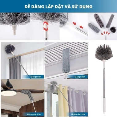Chổi Quét Trần Nhà Gấp Gọn DIPOLAR Cán Inox 2,4m Xoay 360 Mạng Nhện - 49.000đ 6