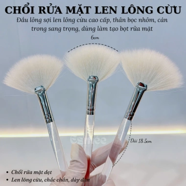 Chổi rửa mặt ESMEE BEAUTE tạo bọt len lông cừu cao cấp phong cách Hàn Quốc giá 30.000đ