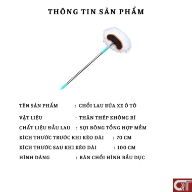 Chổi Rửa Xe Ô Tô Cán Dài Kéo Dài Sợi Lau Bông Mềm - Chăm Xe Đúng Cách