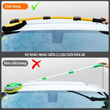 Chổi rửa xe ô tô, lau kính sàn nhà sợi mềm, điều chỉnh độ dài & cong tiện lợi