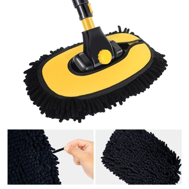 Chổi rửa xe ô tô, lau kính sàn nhà sợi mềm, điều chỉnh độ dài & cong tiện lợi