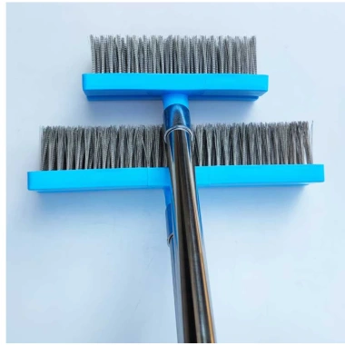 Chổi Sắt Chà Rêu Cán Dài 120cm, Kích Thước 20-30cm, Sợi Xoắn Inox - Vệ Sinh Sân Vườn, Giá Ưu Đãi 129.000 VND