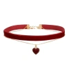 Choker Retro Nhung Đỏ Hình Trái Tim và Xương Đòn - Trang Sức Nữ Thời Trang Giá Khuyến Mãi 31.267đ 5