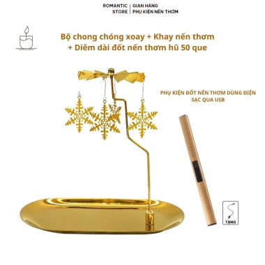 Chong Chóng Xoay - Phụ Kiện Chăm Sóc Nến Thơm, Bộ Xoay Đốt Nến Trang Trí Quà Tặng Sinh Nhật Lễ Tết 79.000₫